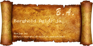 Berghold Aglája névjegykártya